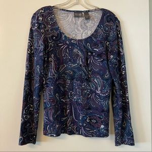 3/$25 Chico’s Paisley Long Sleeve Top GUC